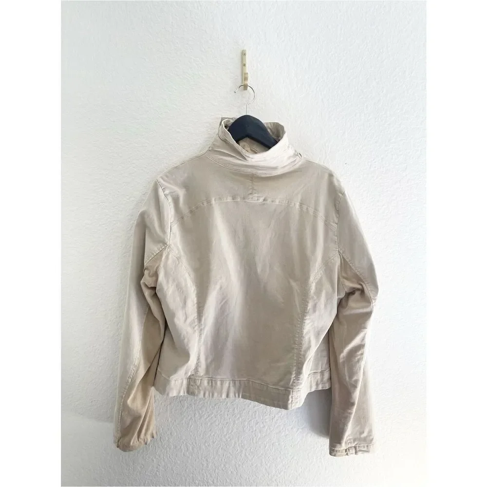 Anthropologie Marrakech beige neutral tan Moto Jacket Large